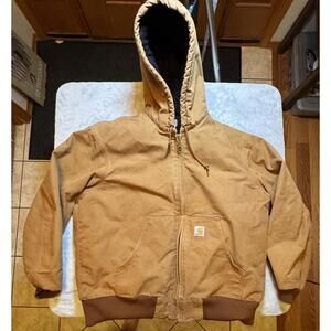 Carhartt J131 Men's Hoodie Jacket, Size XL - Brown
